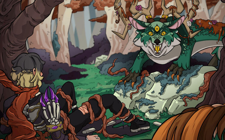 The Deity in the Forest - 2D Illustration